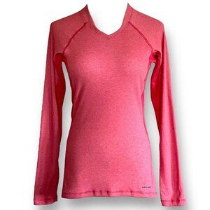 Patagonia Womens Capilene Base Layer Top XS Coral Long Sleeve V-neck Performance